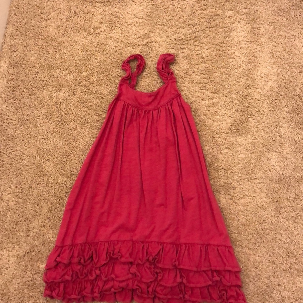 pink ruffled girls dress